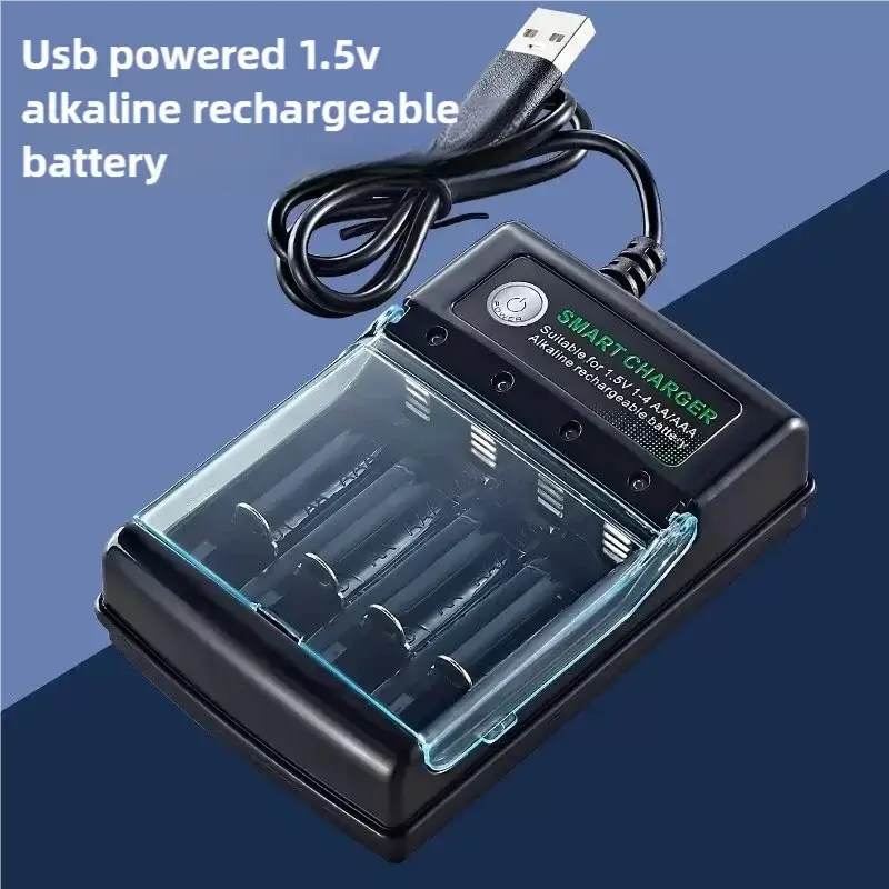 1.5V USB 4 Slots Charger for independent charging of AA alkaline batteries