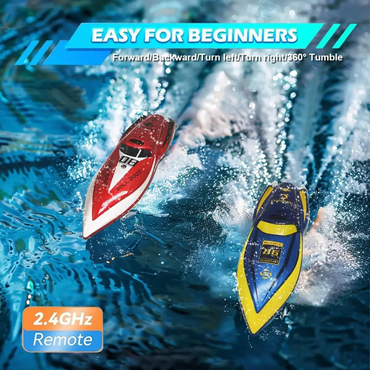 360° Rotating Fast RC Boat - Pool and Lake RC Boats Sportsman Specialty Products