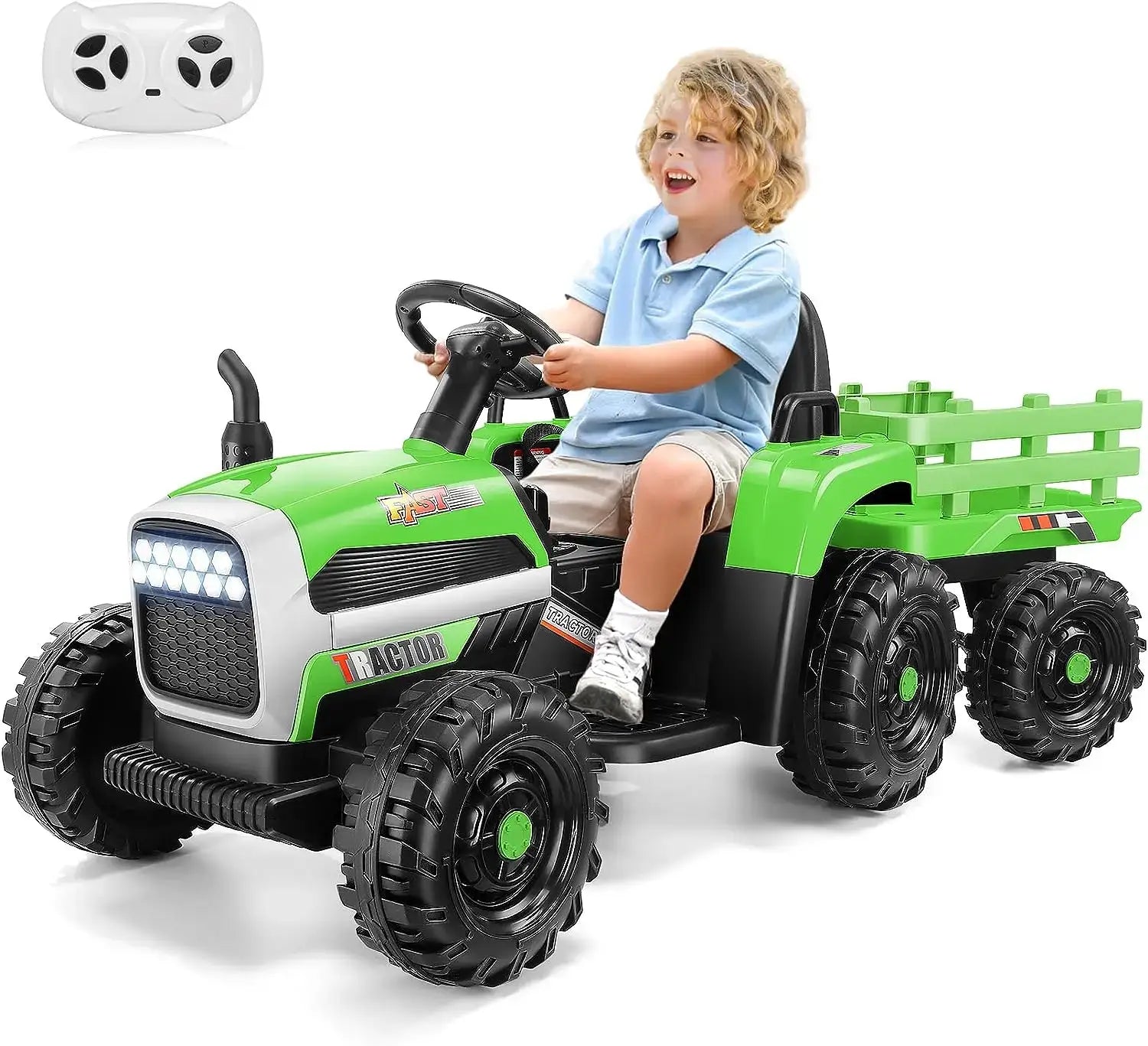 Ride on Tractor with Trailer, 12V Electric Tractor w/ Parent Remote Sportsman Specialty Products