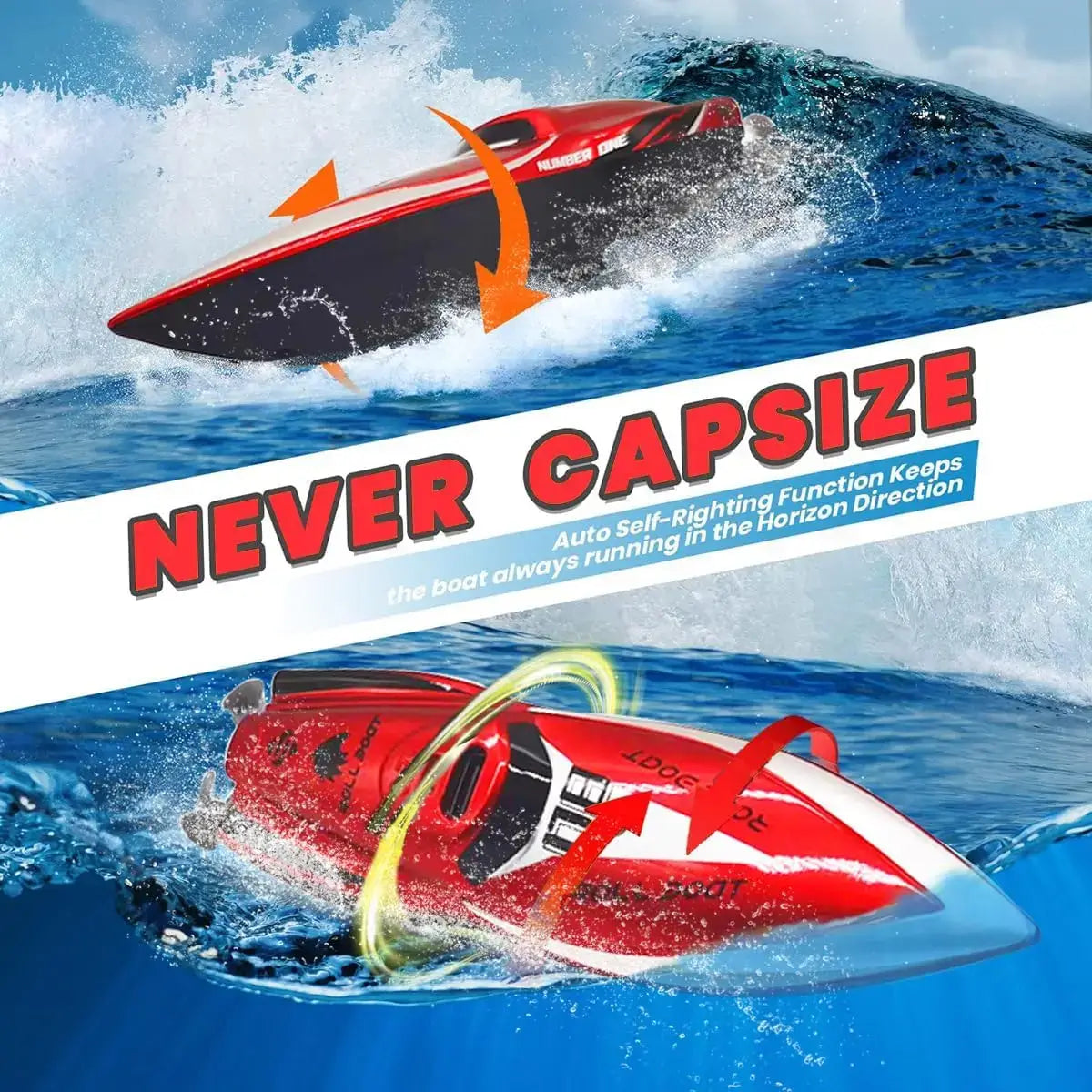 360° Rotating Fast RC Boat - Pool and Lake RC Boats Sportsman Specialty Products