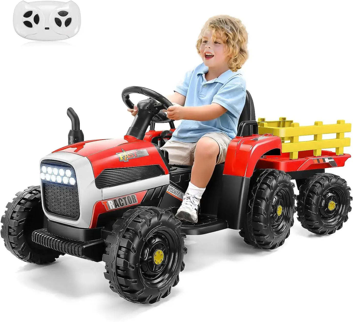 Ride on Tractor with Trailer, 12V Electric Tractor w/ Parent Remote Sportsman Specialty Products