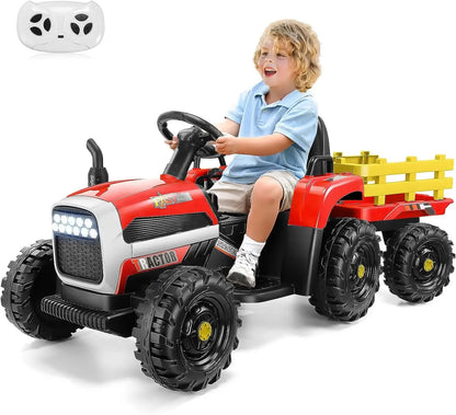 Ride on Tractor with Trailer, 12V Electric Tractor w/ Parent Remote Sportsman Specialty Products