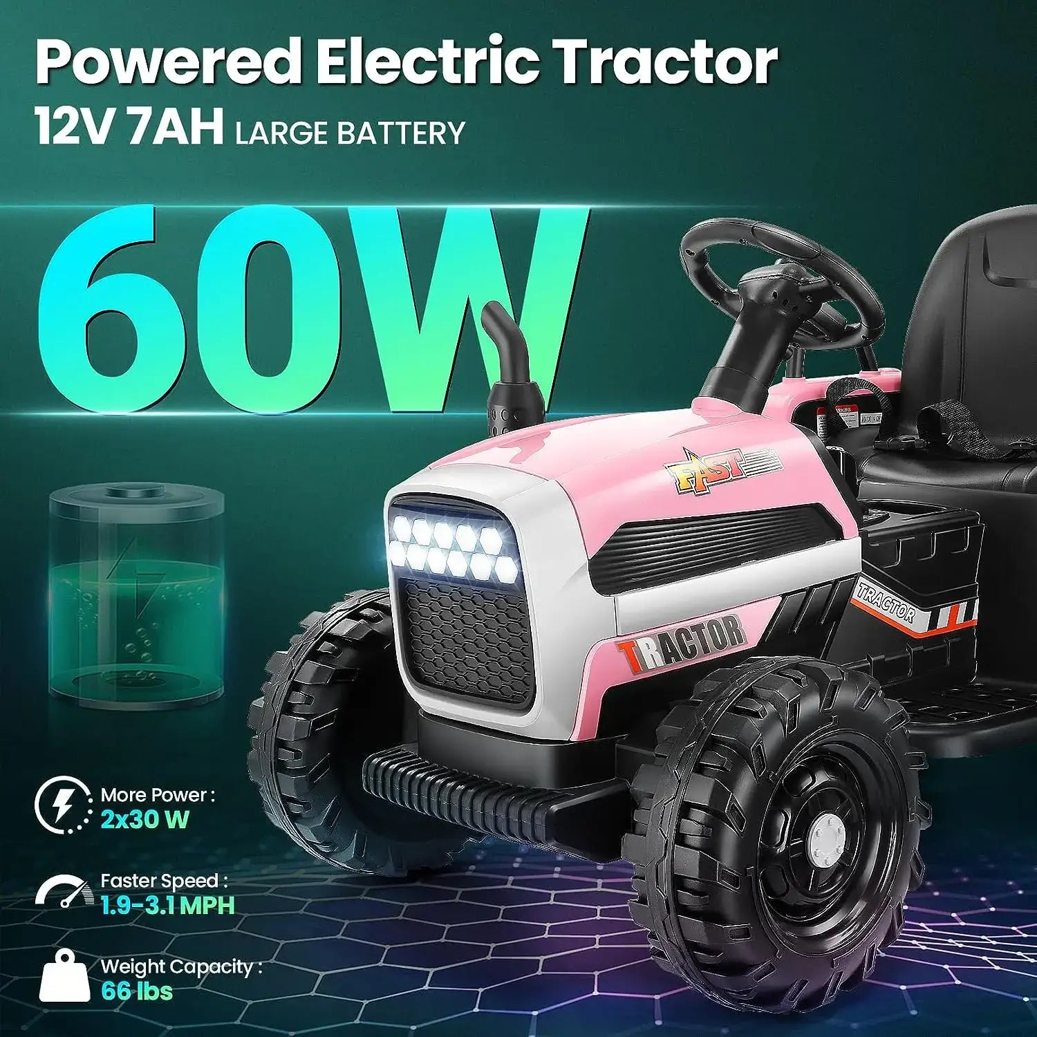 Ride on Tractor with Trailer, 12V Electric Tractor w/ Parent Remote Sportsman Specialty Products