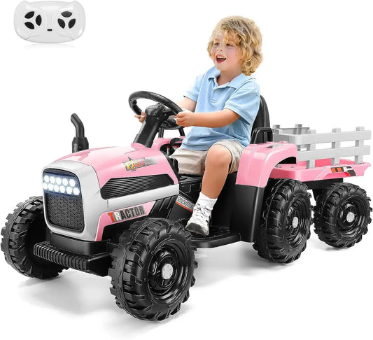 Ride on Tractor with Trailer, 12V Electric Tractor w/ Parent Remote Sportsman Specialty Products