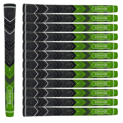  Golf Grips Made of Natural Rubber 13pcs from COVEVOS, featuring sleek black and gray design for better grip. 