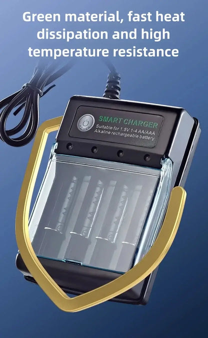 1.5V USB 4 Slots Charger with four slots for independent charging of AA alkaline batteries