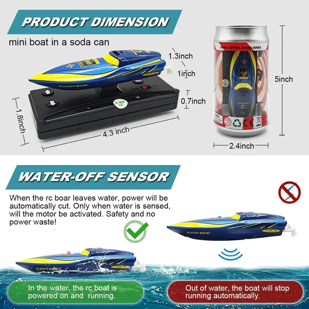 360° Rotating Fast RC Boat - Pool and Lake RC Boats Sportsman Specialty Products