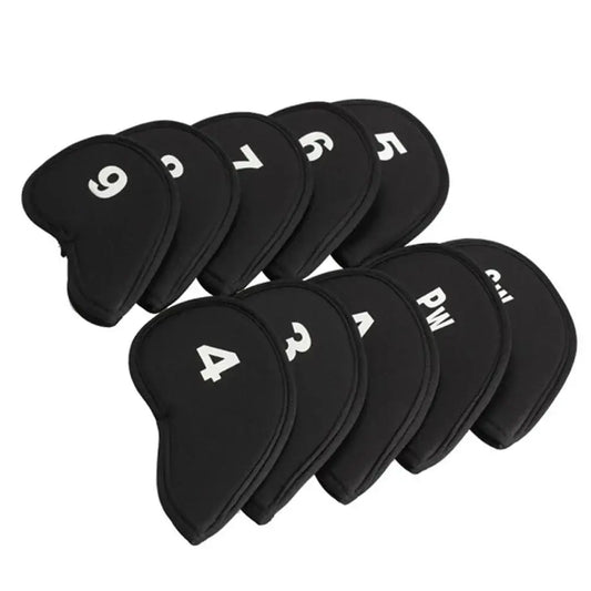 10Pcs/set Golf Iron Head Covers Iron Golf Club Protective Black/Red/Blue Sportsman Specialty Products