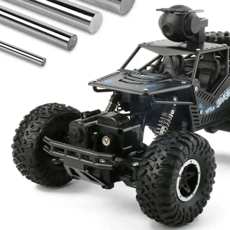 HD WIFI Camera control car showing detailed design and robust wheels for remote control fun.