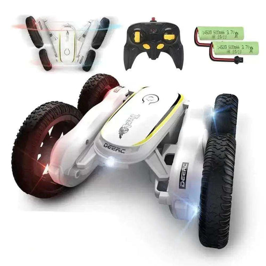 RC Car 3 Colors DEERC 4x4 RC Drift Car with high speed, stunt capabilities, remote controller, and batteries.