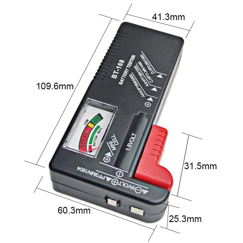 1Pcs BT-168 BT-168D Digital Battery Tester LCD Display AA/AAA/C/D/9V/1.5V Button Cell Battery