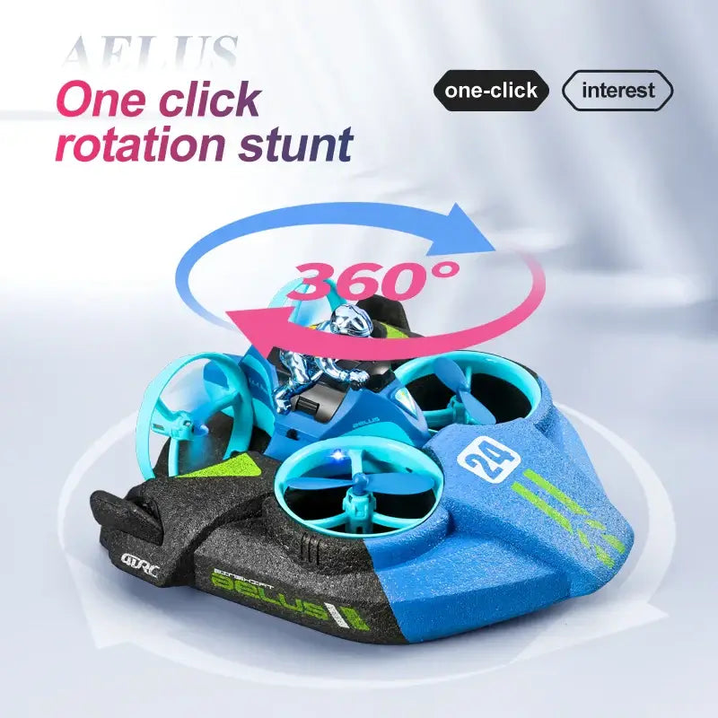 Mini RC Drone Altitude Hold Headless Mode 3 in 1 Experience hands-free flight with this compact RC drone featuring altitude hold technology that maintains stable hovering without manual adjustment. The headless mode eliminates orientation confusion, allow