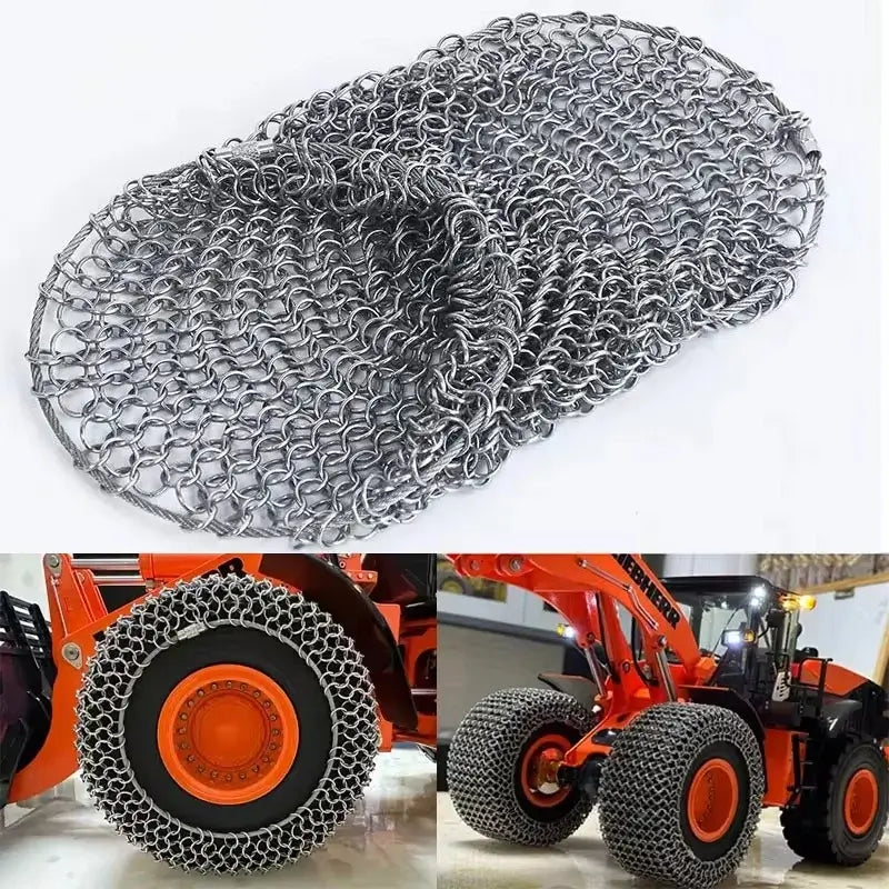 JDM 198 Loader Snow Chains for 1/14 ZW370 RC Hydraulic Loader