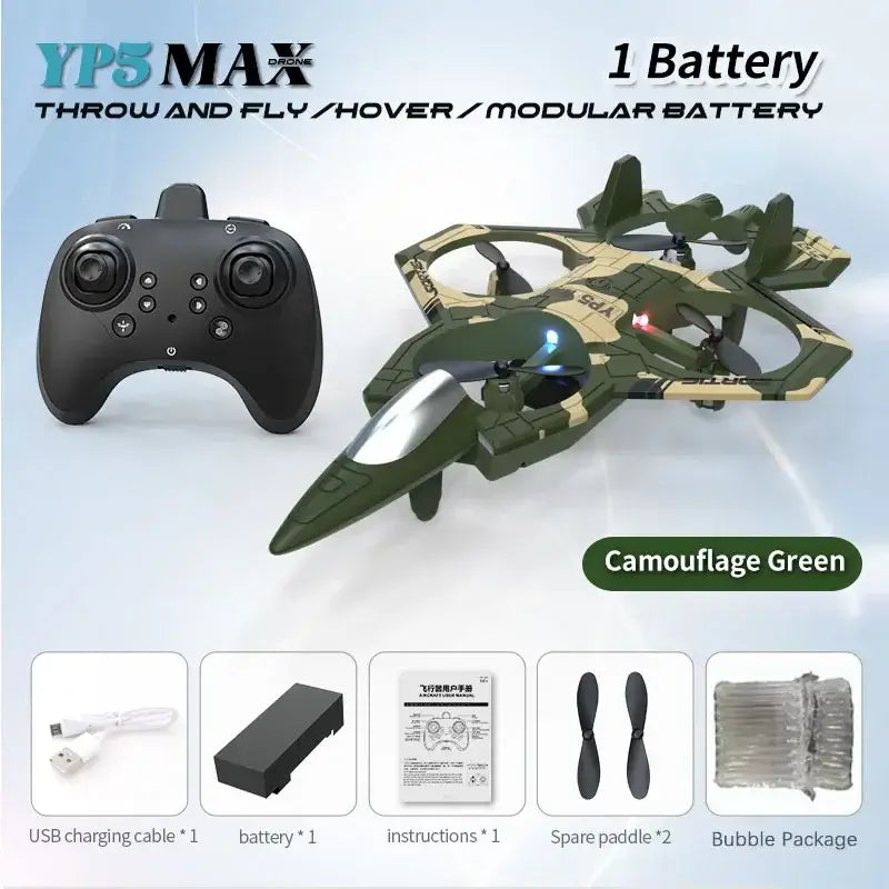 Foam plane 2.4G wifi RC fighter jet stunt rolling LED color light