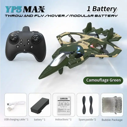 Foam plane 2.4G wifi RC fighter jet stunt rolling LED color light