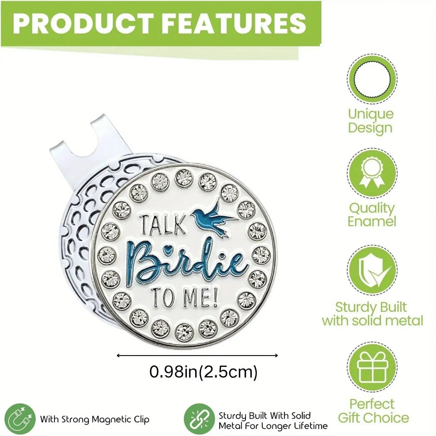 Talk Birdie to Me Golf Ball Markers with a Magnetic Hat Clip Sportsman Specialty Products