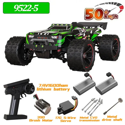 9522 PRO 85KMH High speed RC Car with remote control, battery, and accessories, designed for speed and durability.