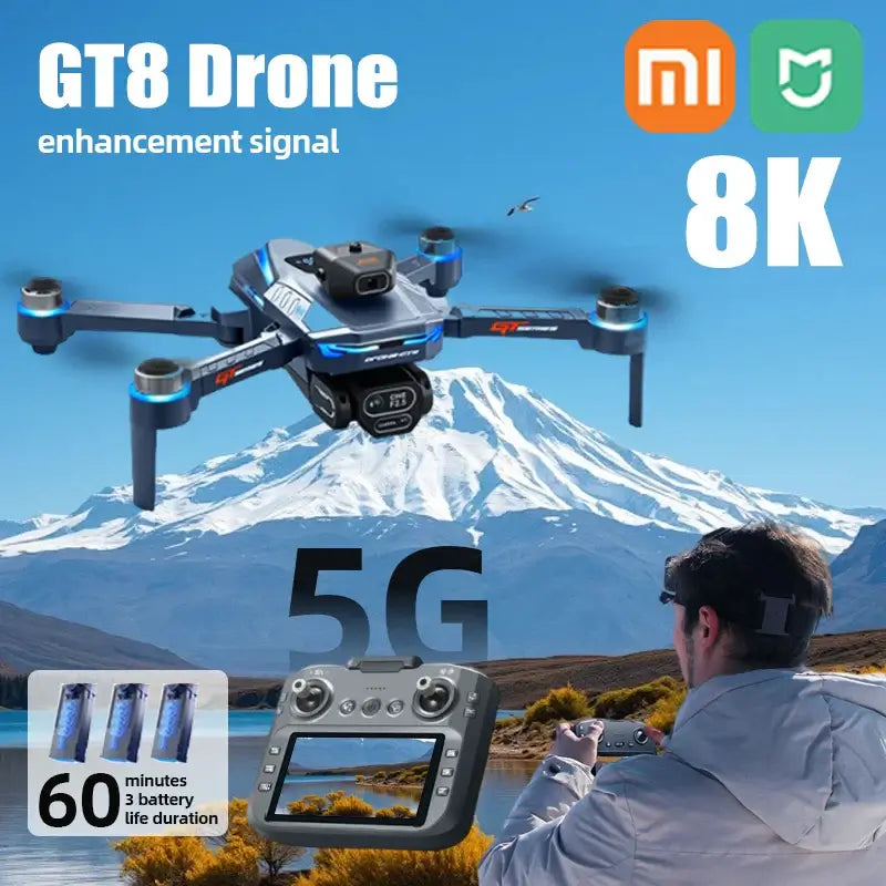 GT8 Drone 8K Professional 4K HD Camera# Xiaomi Mijia GT8 Drone 8K Professional 4K HD Camera 5G Brushless Motor Experience professional-grade aerial imaging with the Xiaomi Mijia GT8, engineered for serious drone enthusiasts and content creators. This adva