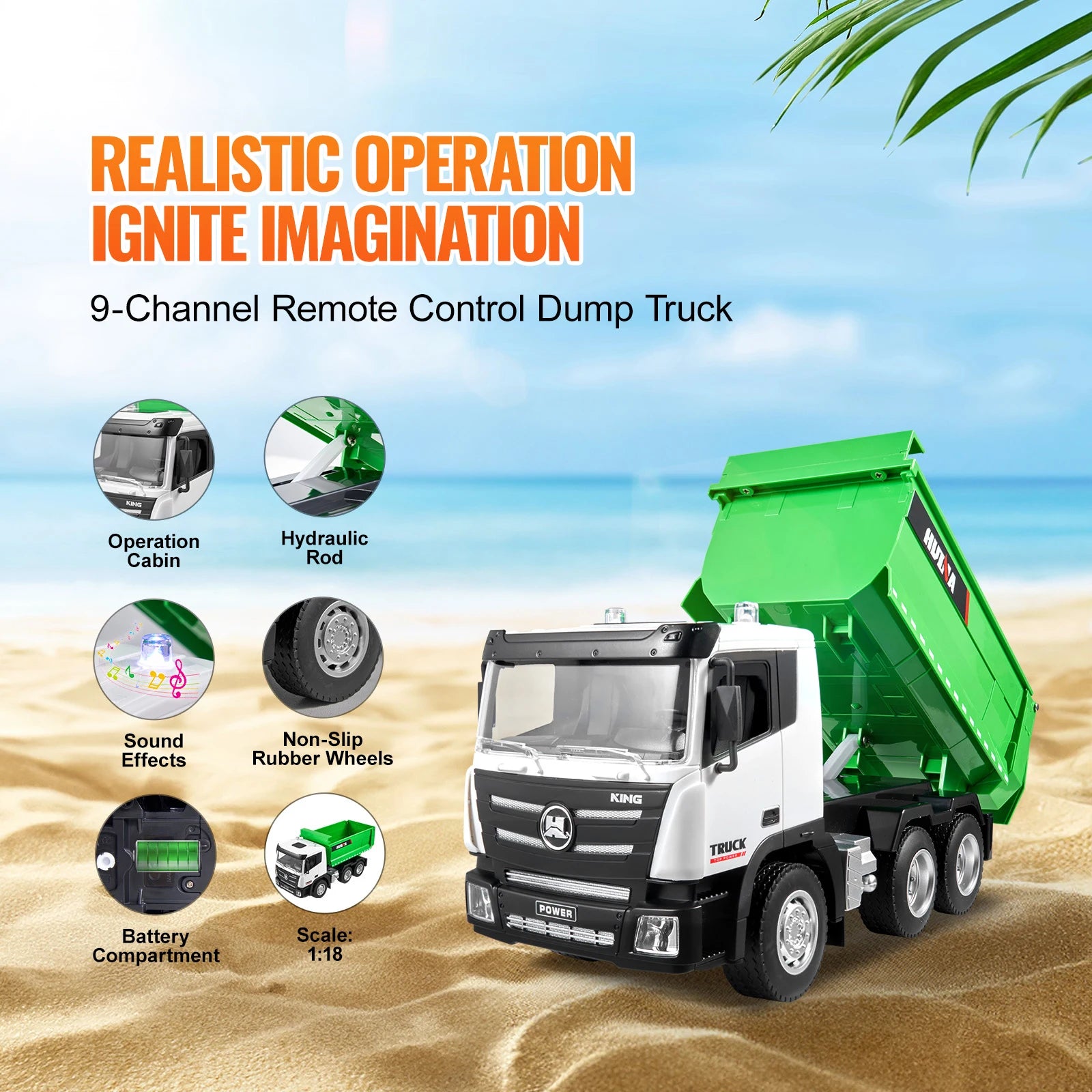 9-channel RC dump truck Toys Bulldozer Engineering Vehicle