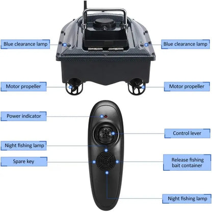 RC Bait Boat for Fishing – 547-Yard Range, 2KG Load, Auto Return Sportsman Specialty Products