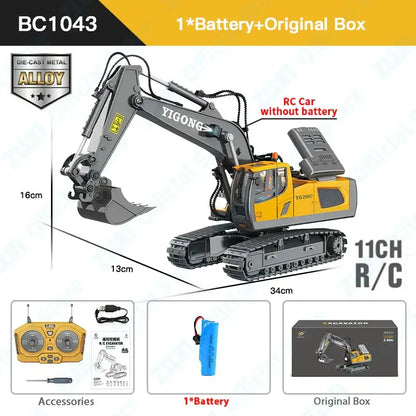 RC Construction Vehicle Toys Set for Kids: Excavator,