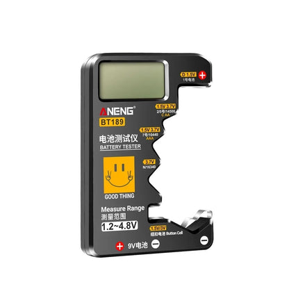 BT189 Digital Battery Tester LCD Display AA/AAA/9V/1.5V Button Cell Battery Capacity Check Detector Capacitance Diagnostic Tool