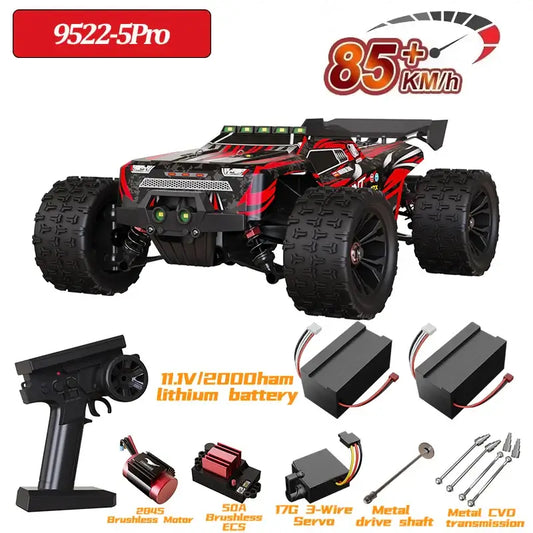 9522 PRO 85KMH High speed RC Car Brushless Four-wheel Drive with accessories and battery.