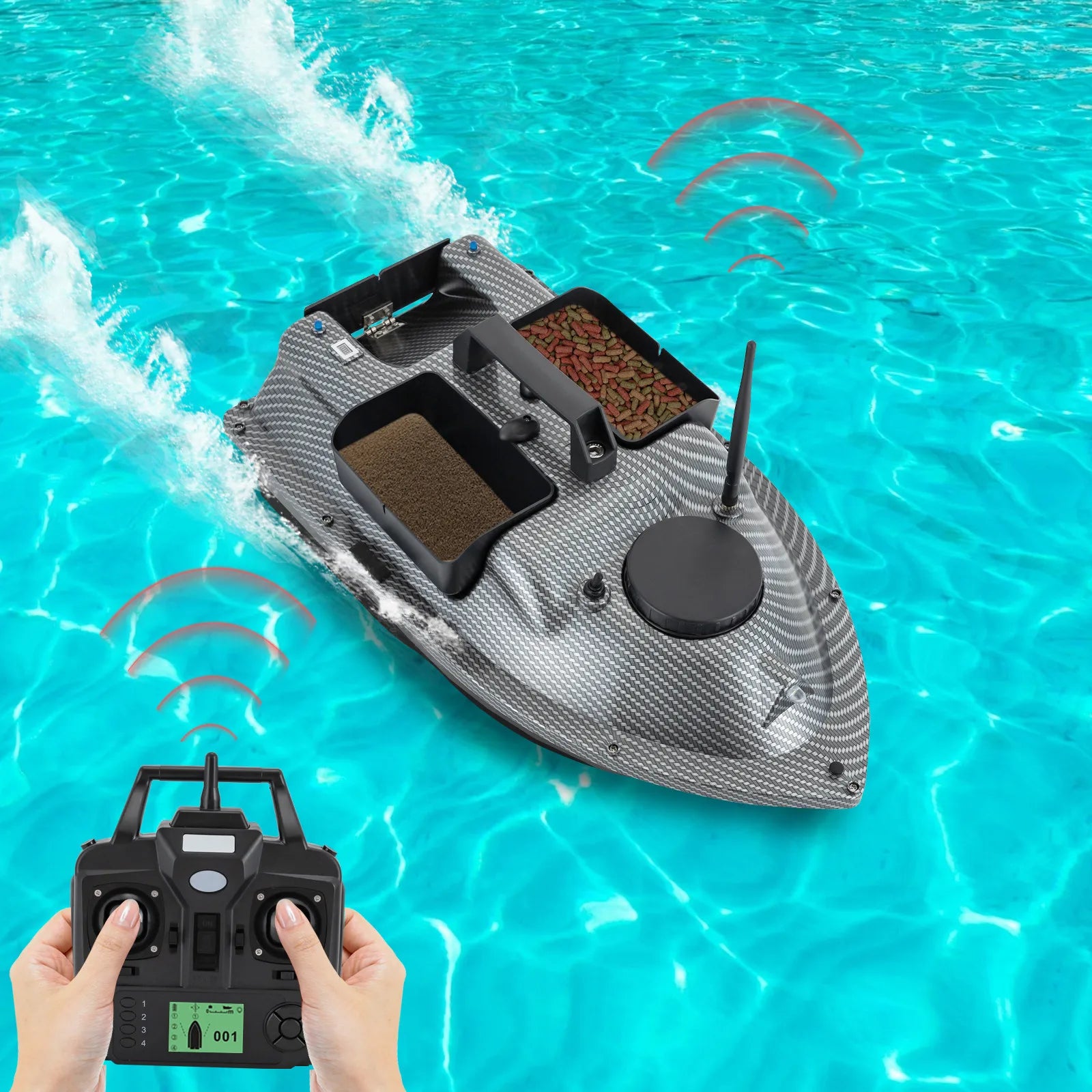 GPS fishing bait boat with 2 Batteries 16 Positioning Points