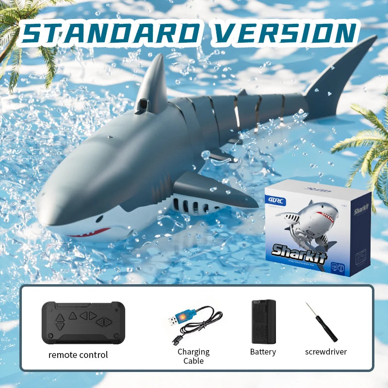 S6 2.4G Electric Remote Control Diving Shark Whale Water Spray Toy Swimming Pool Bathing RC Boat Toys for Boys Baby Children Sportsman Specialty Products
