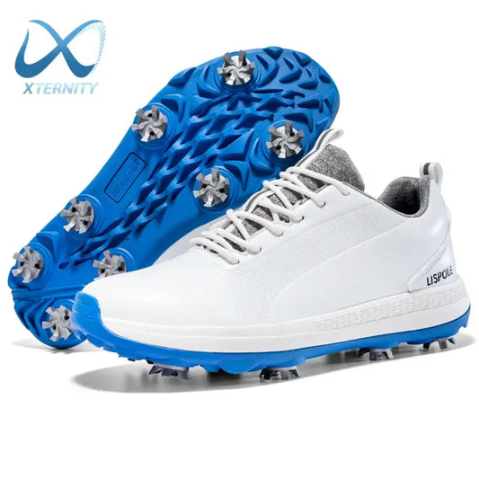 Lersure Golf Shoes Men Waterproof Golf Spikes SneakersSPECIFICATIONS Athletic Shoe Type: Golf Shoes Brand Name: XTERNITY CN: Fujian Closure Type: Lace-Up Department Name: Adult Feature: Breathable,Height Increasing,Massage,Waterproof Fit: True to Size Gen