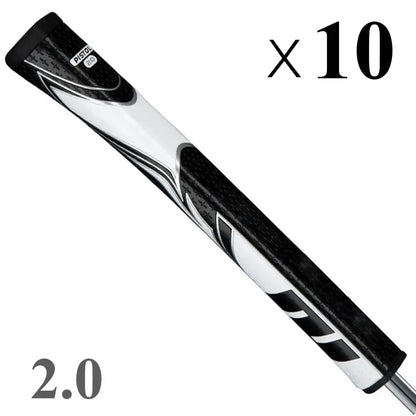 Golf Putter Grip Pistol 2.0 in black and white design, sold in a pack of 10 for enhanced golfing performance.