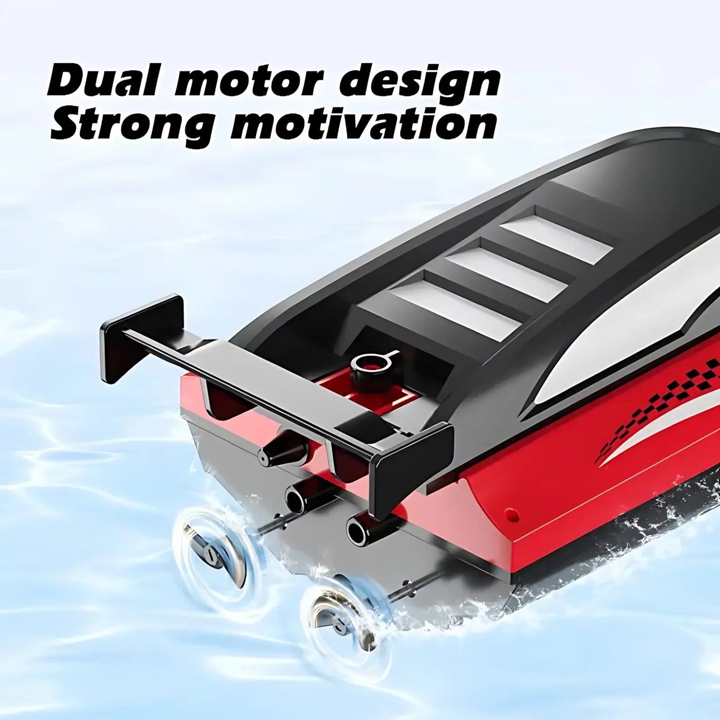 High-Speed RC Boat for Kids, Waterproof 27MHz Dual Motor with dual motor design and strong motivation.