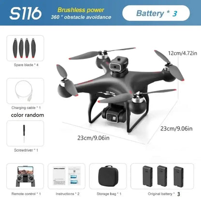 S116 MAX Drone Professional with 3 Batteries 8K Dual Camera Optical Sportsman Specialty Products