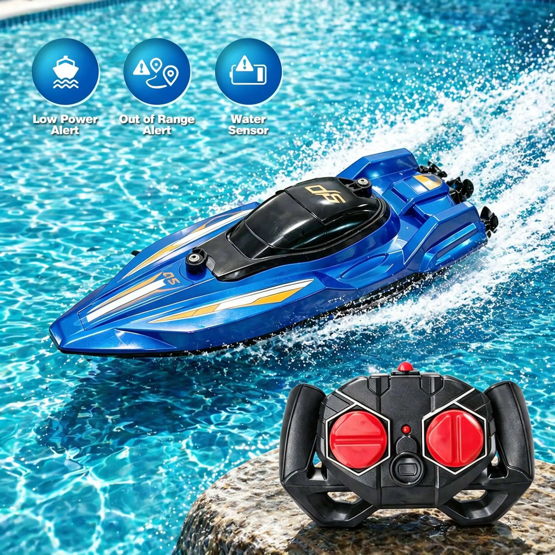 New2.4G Mini RC Racing Boat, Dual Motor