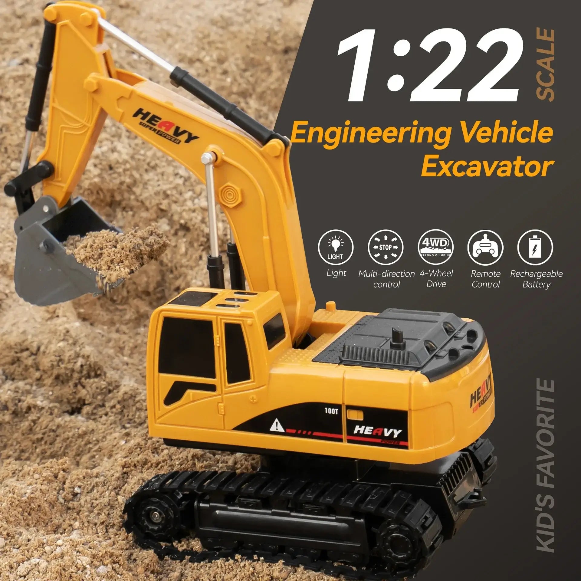 Excavator with Lights Sound Effect Electric Excavator