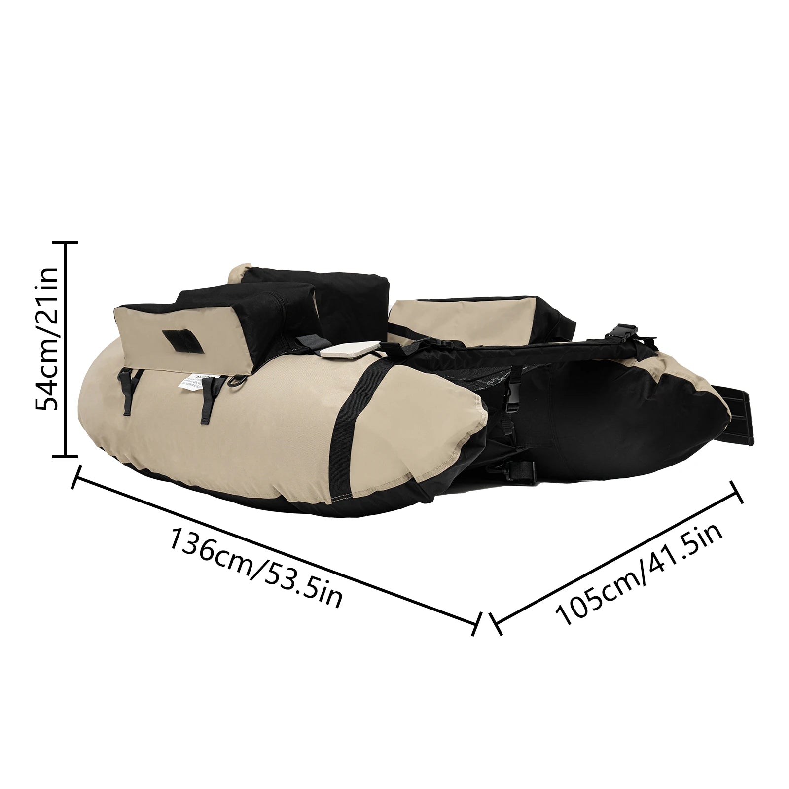 Inflatable Fishing Boat Khaki Portable Fishing Raft
