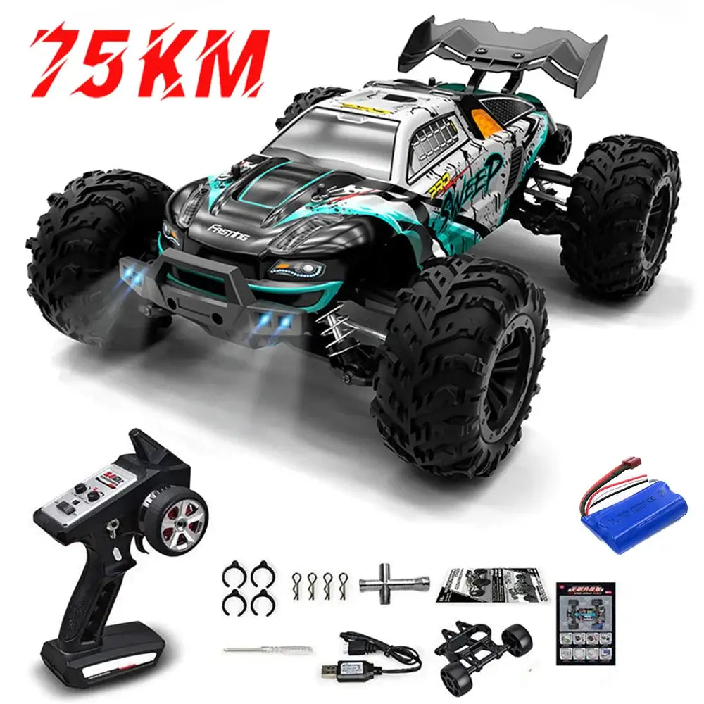 75KMH or 50KMH 4WD RC Car with LED Remote Control Cars# 1:16 75KM/H or 50KM/H 4WD RC Car with LED Remote Control Cars Experience high-performance off-road racing with this dual-speed 4WD RC car, engineered for both competitive enthusiasts and casual drive