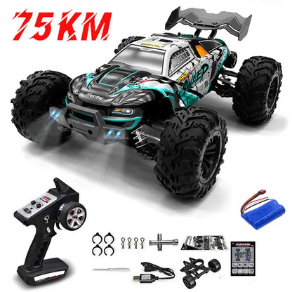 75KMH or 50KMH 4WD RC Car with LED Remote Control Cars# 1:16 75KM/H or 50KM/H 4WD RC Car with LED Remote Control Cars Experience high-performance off-road racing with this dual-speed 4WD RC car, engineered for both competitive enthusiasts and casual drive