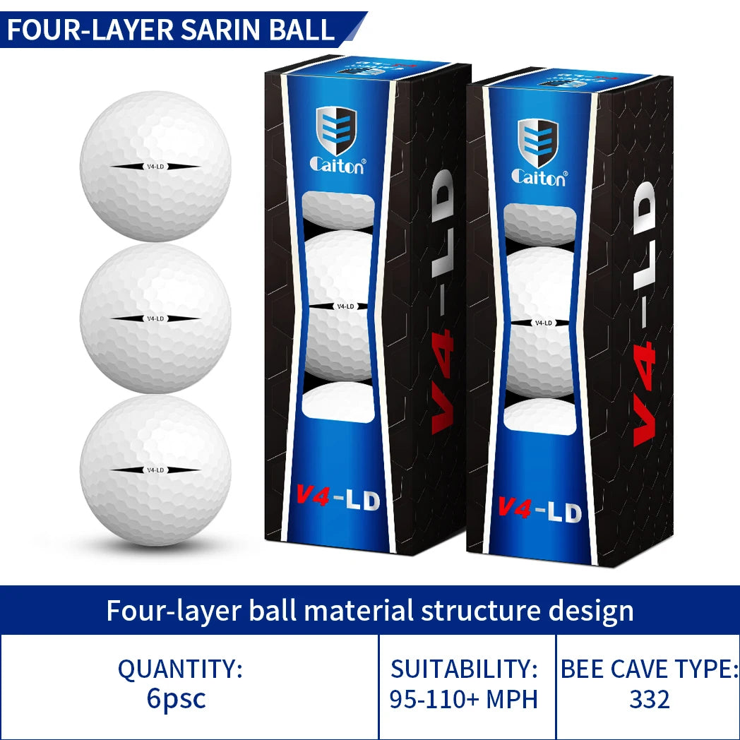 Caiton Pro Golf Tournament Balls - 4-Layer Structure, DuPont Surlyn Material# Caiton Pro Golf Tournament Balls - 4-Layer Structure, DuPont Surlyn Material Experience tournament-grade performance with Caiton Pro Golf Balls, engineered for serious players w