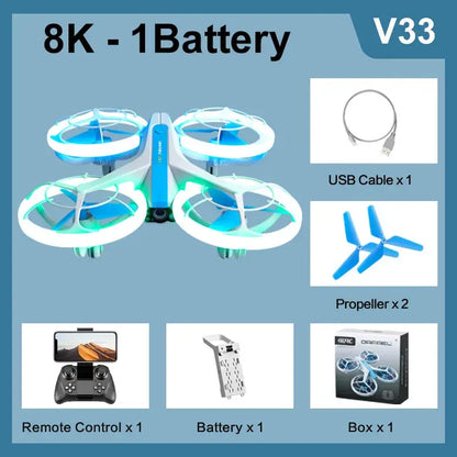 4DRC NEW V33 8K Mini Drone 4K profession HD Wide Angle Camera 360° Sportsman Specialty Products