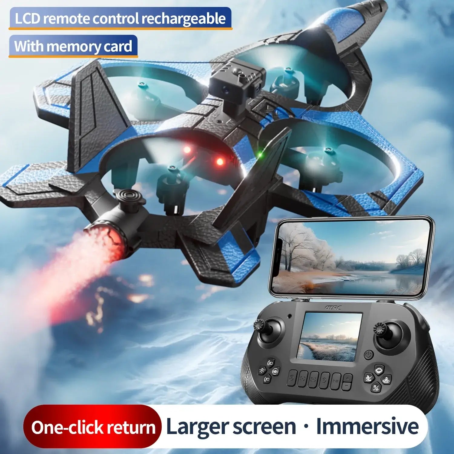 New V46 PRO RC Helicopter with Screen Control 8K Dual Camera