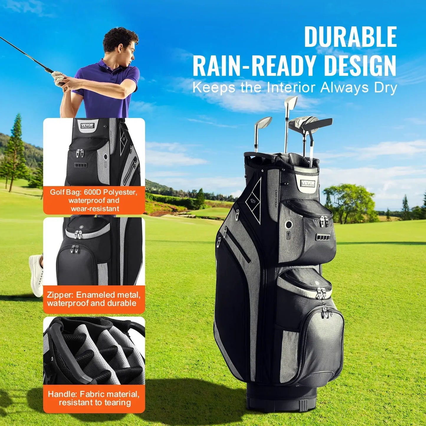 Sportsman Specialty Products VEVOR Golf Cart Bag with 14 Way Organizer Divider Top Pockets Premium