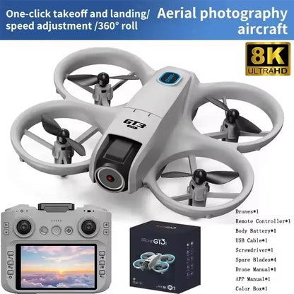Drone GT3 MAX aerial photography aircraft with 8K resolution and remote controller for stunning visuals.