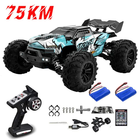 75KMH or 50KMH 4WD RC Car with LED Remote Control Cars# 1:16 75KM/H or 50KM/H 4WD RC Car with LED Remote Control Cars Experience high-performance off-road racing with this dual-speed 4WD RC car, engineered for both competitive enthusiasts and casual drive