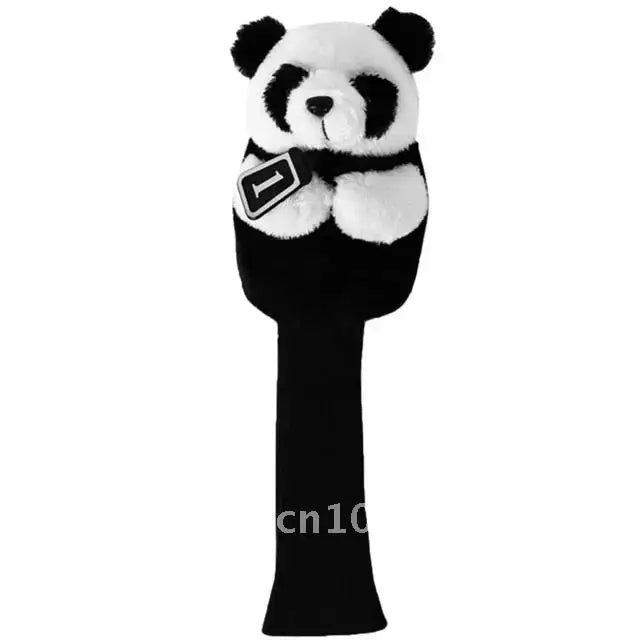 Cartoon Animal Golfing Club Cover featuring a plush panda design, perfect accessory for golf enthusiasts.