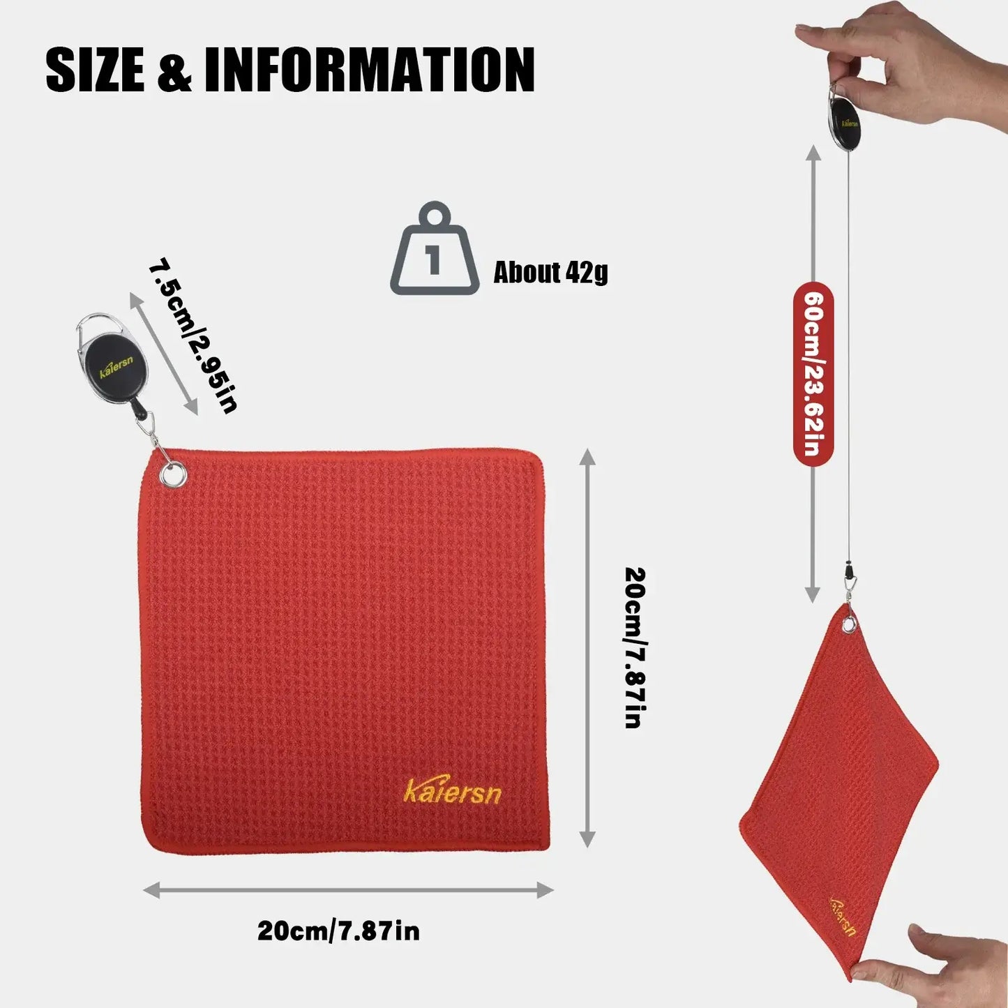 Kaiersn Park golf Towel 20*20cm mini microfiber golf cleaning towels size and information image