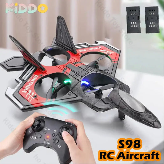 S98 RC Aircraft Fighter LED Light 2.4G 4CH 4 Axis Automatic Balance Sportsman Specialty Products