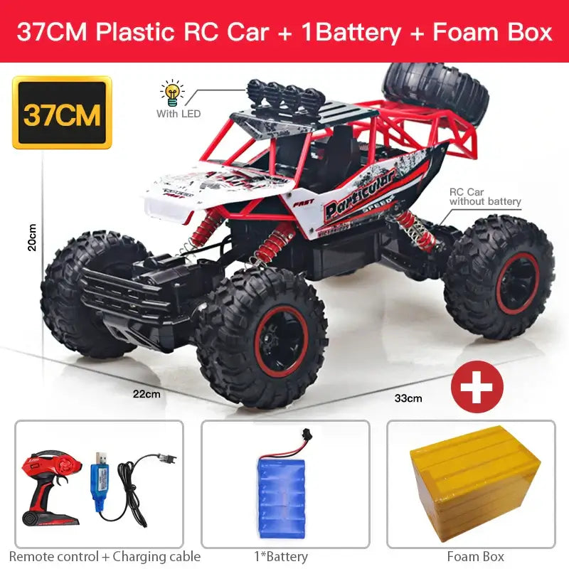 RC Car With LED Lights 2.4G Radio Control Car 1:12 4x4