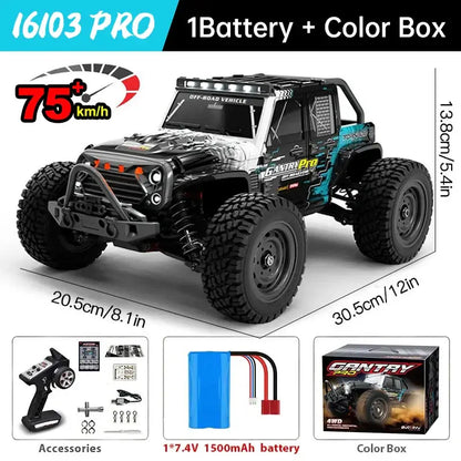 WLtoys 16101 Pro 1:16 75KM/H 4WD RC Car With LED Light Sportsman Specialty Products