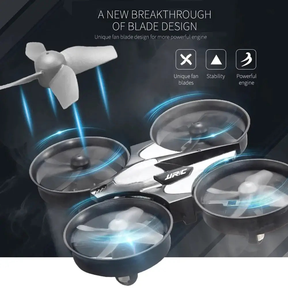 jjrc H36 Mini Drone 3D Flip showcasing unique fan blade design and powerful engine features.